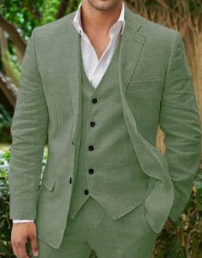 Men’s Linen Suit – Business Casual Style for Weddings & Summer Banquets gents suit Distinguished Fine Apparel