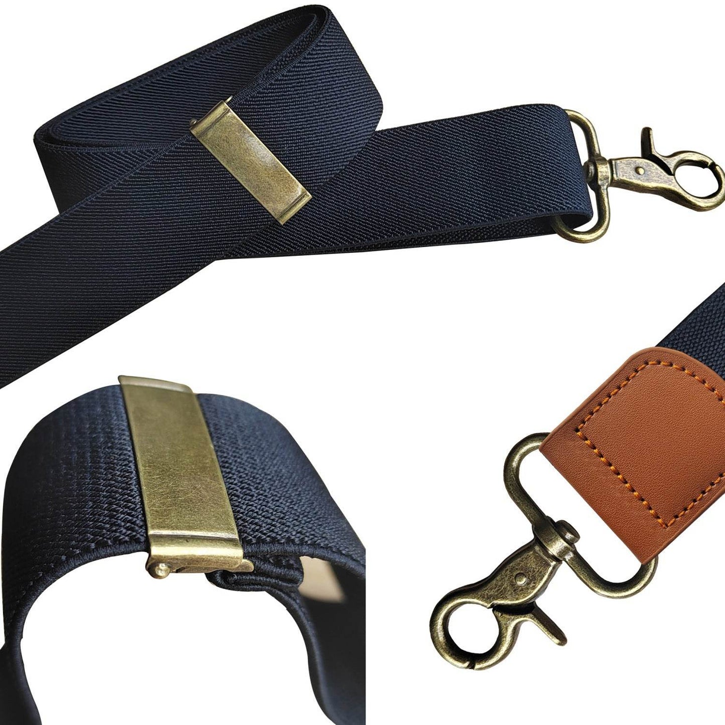 Elastic Straps X-type Suit Pants Suspenders - Quality Bronze Buckling formal wear Distinguished Fine Apparel