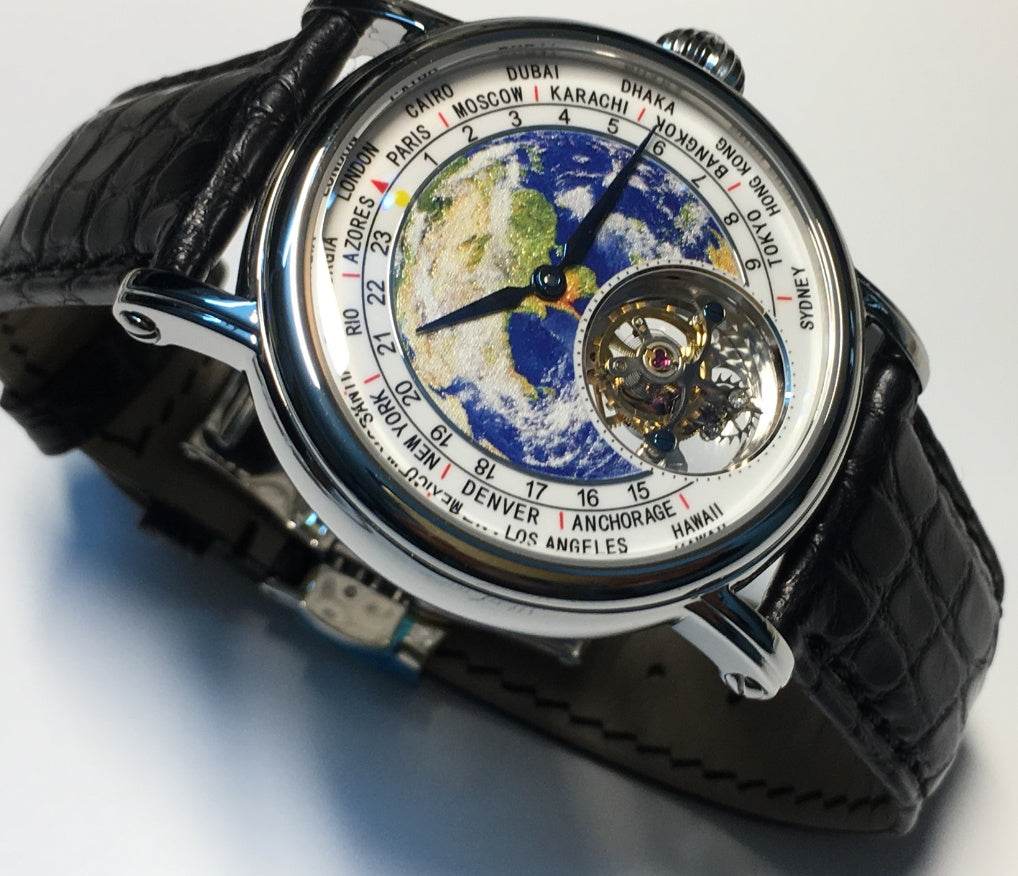30% Off Gentlemen's 3D Globe Tourbillon Distinguished Time Piece - Excellent Quality gents watches Distinguished Fine Apparel