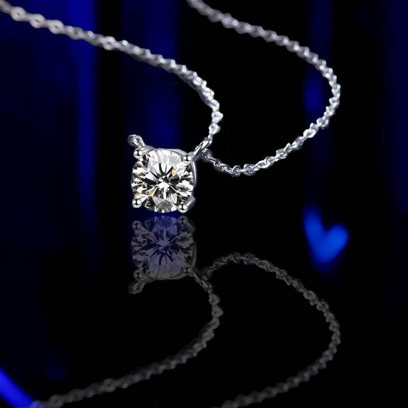 Ladies Light Luxury S925 Sterling Silver - Exquisite Moissanite 1-5 Karat Gem Stone ladys accessorys Distinguished Fine Apparel