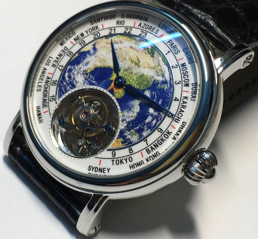 30% Off Gentlemen's 3D Globe Tourbillon Distinguished Time Piece - Excellent Quality gents watches Distinguished Fine Apparel