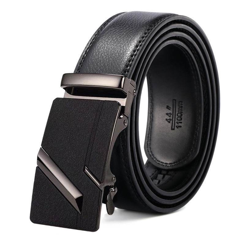 Men's Genuine Leather Belt - Classic, Modern, Business Styles formal wear Distinguished Fine Apparel Grinding Two Bars Two Layers Gift Box Included