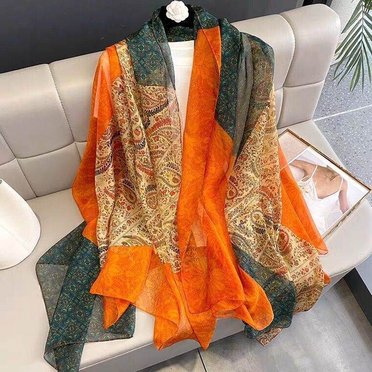 Elegant ladys Scarf - Long Elegant Vibrant ladys skafs Distinguished Fine Apparel Exotic 180CMto130CM