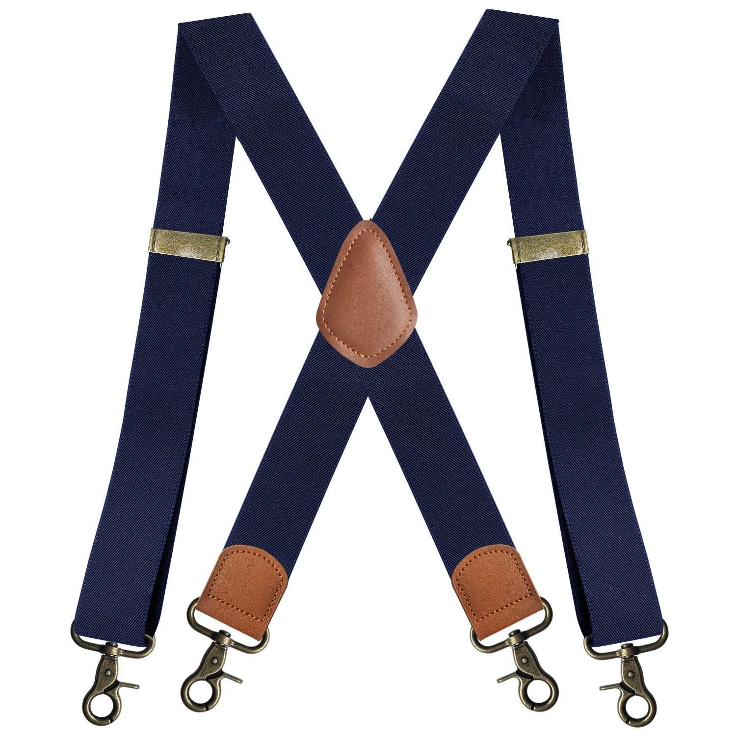 Elastic Straps X-type Suit Pants Suspenders - Quality Bronze Buckling formal wear Distinguished Fine Apparel