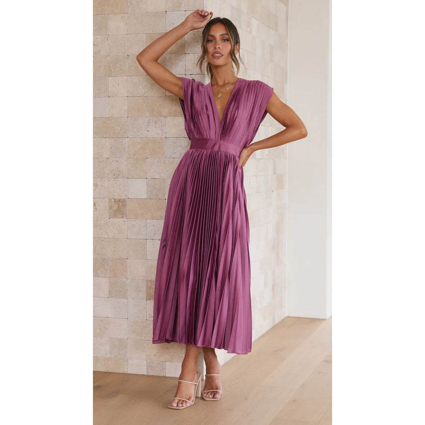 Elegant Ladies Pleated Dress - Distinguished Refined Summer Boutique Piece lady's dresses Distinguished Fine Apparel