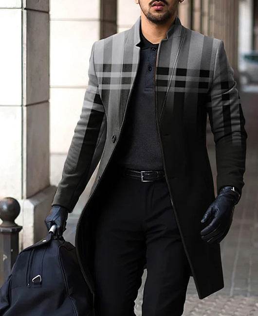 Men's Casual Woolen Mid length Coat - Latest Fashion gents jacket Distinguished Fine Apparel FY278 S