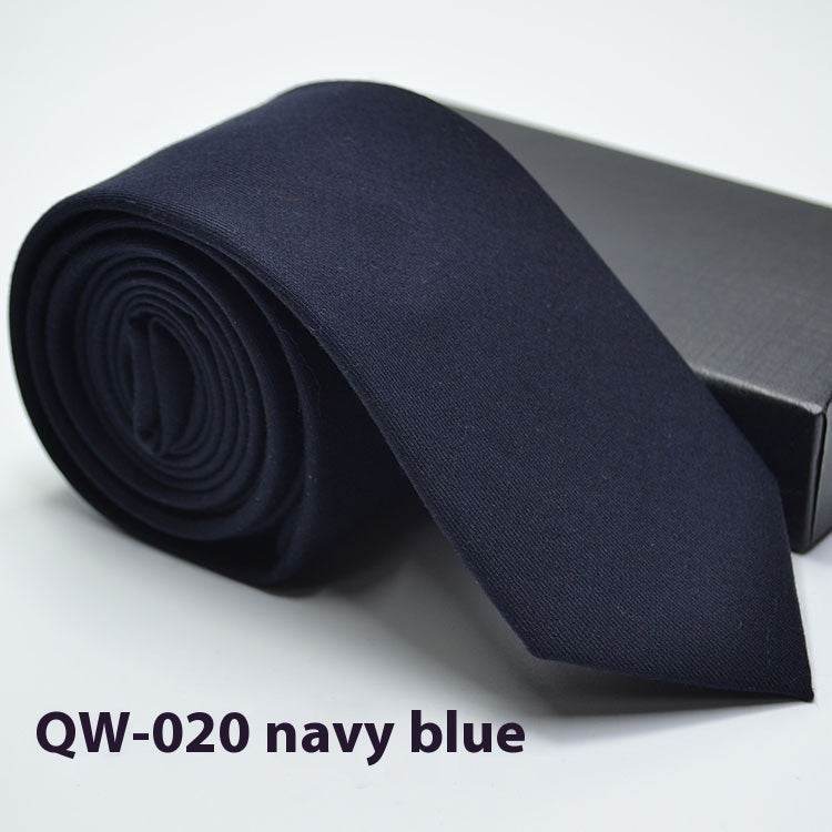 Mens Tie Super Narrow Wool-like Elegant Business Wear gent's ties Distinguished Fine Apparel 020 Navy Blue