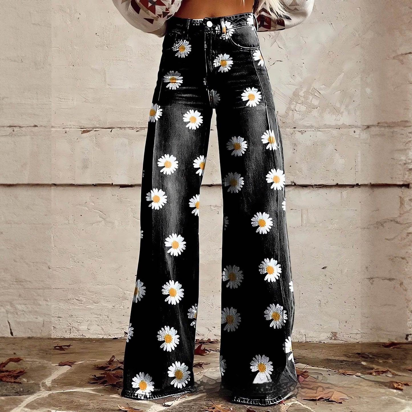 Foreign Plus Size Women's Casual Pants - Thin Jeans Wide Leg ladys pants Distinguished Fine Apparel Imitation Denim 13 2XL
