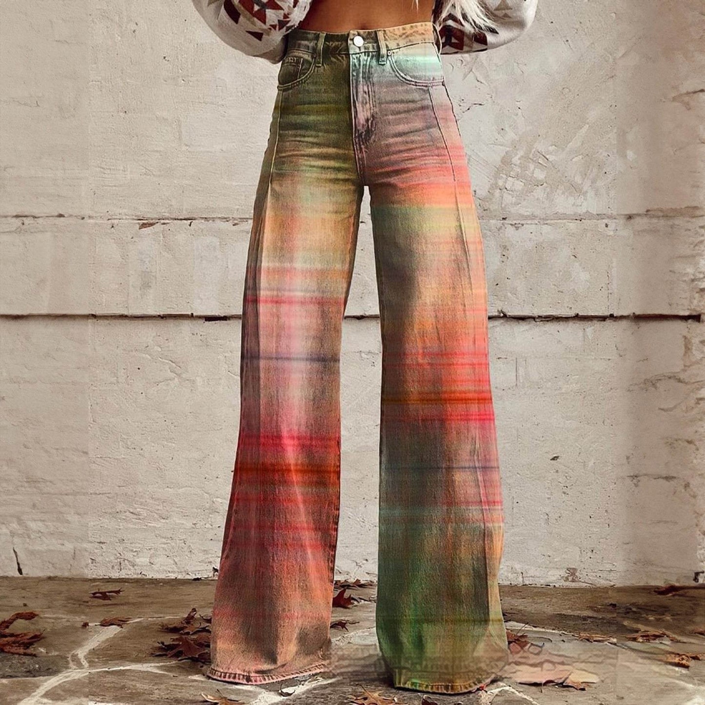 Foreign Plus Size Women's Casual Pants - Thin Jeans Wide Leg ladys pants Distinguished Fine Apparel Imitation Denim 16 2XL
