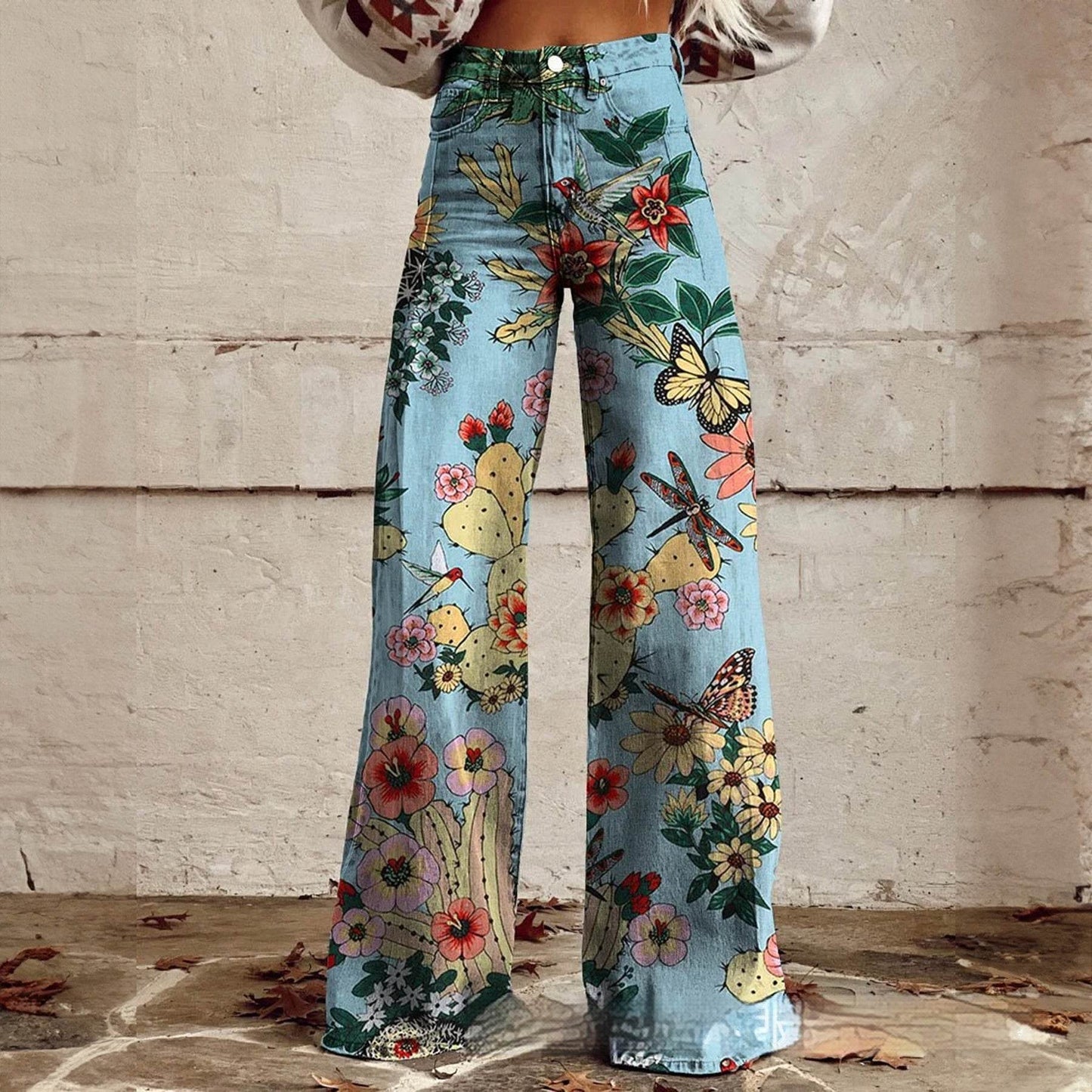 Foreign Plus Size Women's Casual Pants - Thin Jeans Wide Leg ladys pants Distinguished Fine Apparel