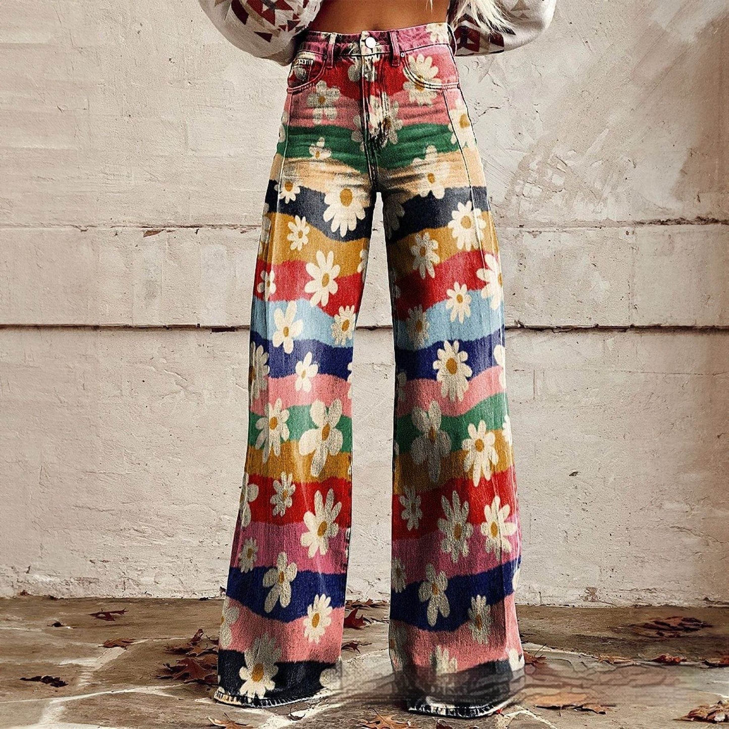 Foreign Plus Size Women's Casual Pants - Thin Jeans Wide Leg ladys pants Distinguished Fine Apparel