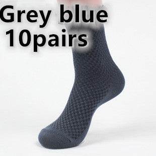 Men's Bamboo Fiber Socks - Vegan Friendly Business Foot Wear gents under Distinguished Fine Apparel Grey blue 10pairs