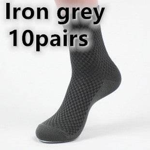 Men's Bamboo Fiber Socks - Vegan Friendly Business Foot Wear gents under Distinguished Fine Apparel Iron grey 10pairs