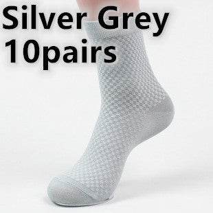 Men's Bamboo Fiber Socks - Vegan Friendly Business Foot Wear Black Black 10pairs