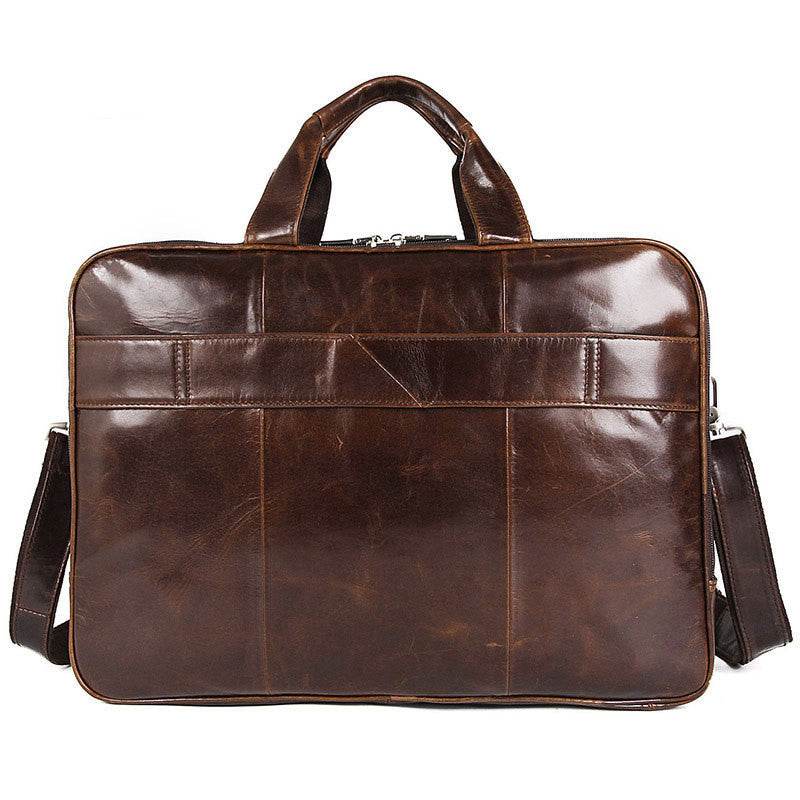 Gent's Large-capacity Leather Handbag Computer Briefcase gents bag Distinguished Fine Apparel