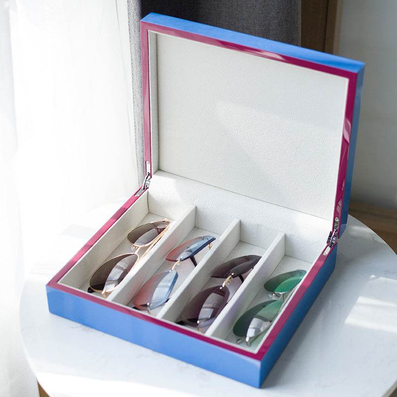 Portable Anti-Pressure Sunglasses Case – Durable & Unisex Protection On-the-Go gents accessorys Distinguished Fine Apparel Malachite blue 4 Grid