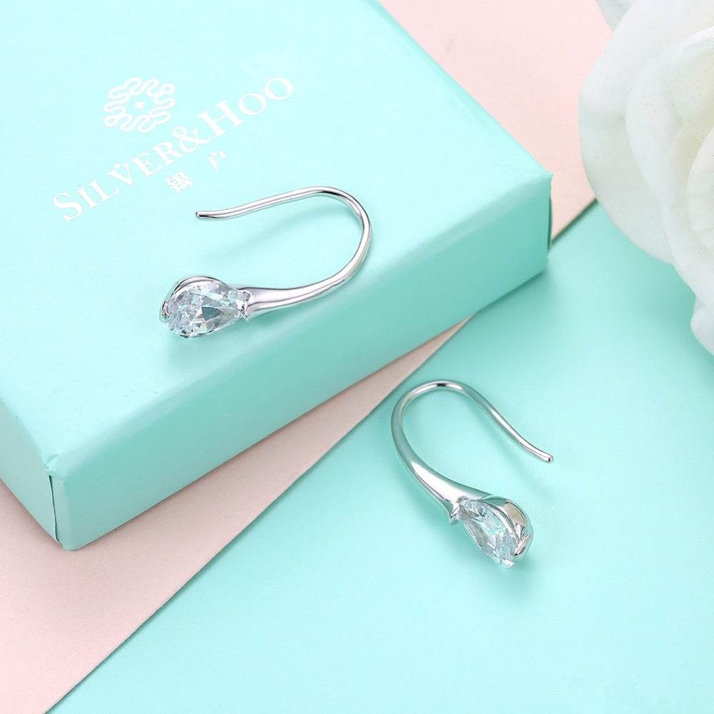 Sterling silver drop earrings - Streamlined Beauty ladys earrings Distinguished Fine Apparel