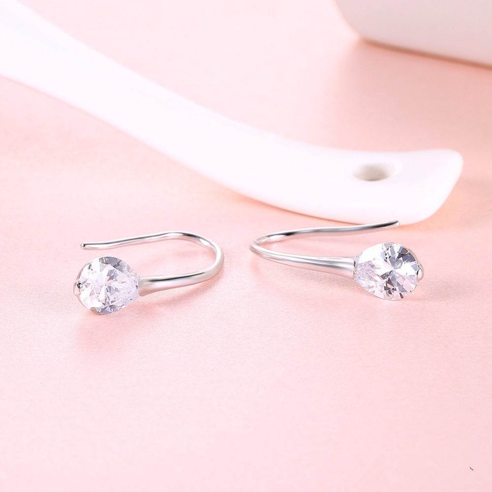 Sterling silver drop earrings - Streamlined Beauty ladys earrings Distinguished Fine Apparel