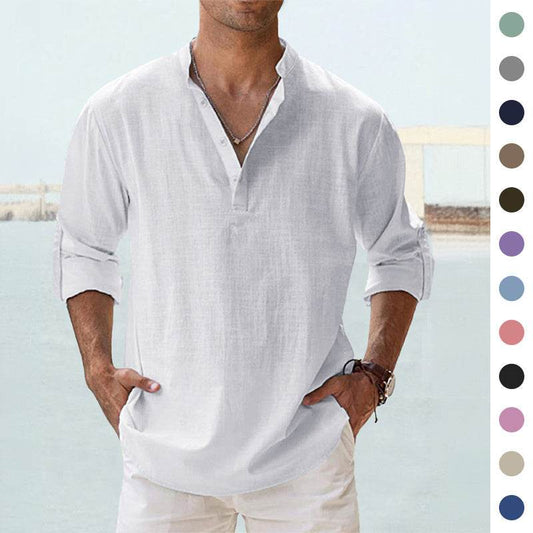 Men's Casual Linen Shirts - Spring Autumn Summer Wear Modern Gentlemen gents Shirts Distinguished Fine Apparel