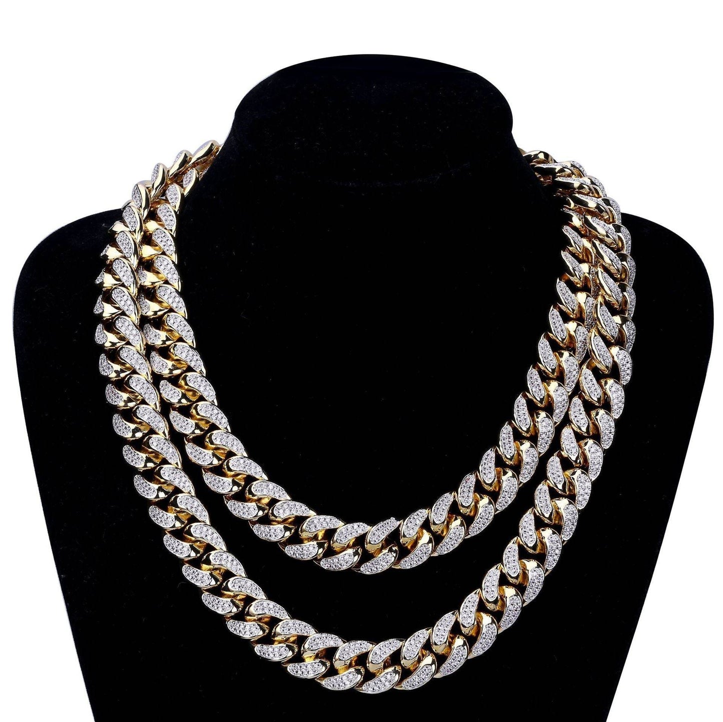 50% Off Gold Chain - Big Gold Miami Cuban Link Chain Statement Necklace for Men gents accessorys Distinguished Fine Apparel