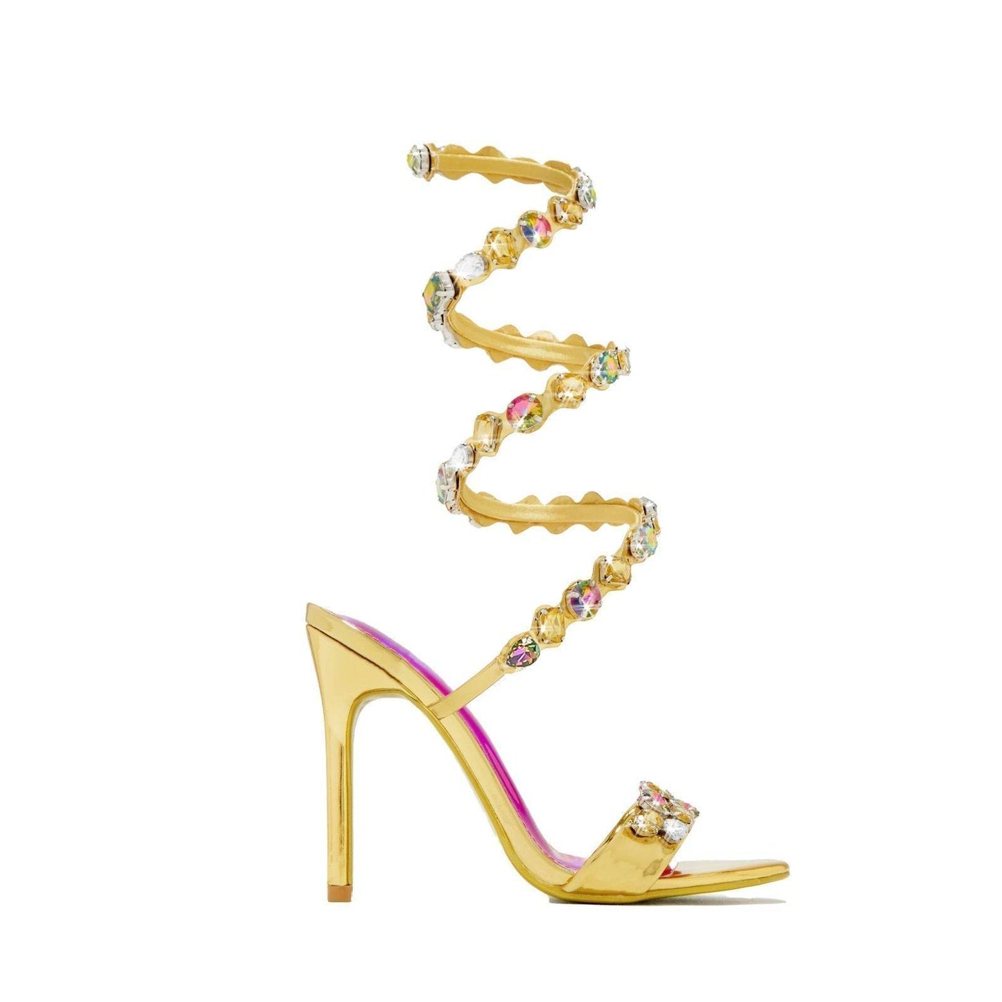 Black & Gold Satin Rhinestone Stiletto Sandals – 11cm Summer Rivet Heels ladys foot wear Distinguished Fine Apparel Gold 01 37