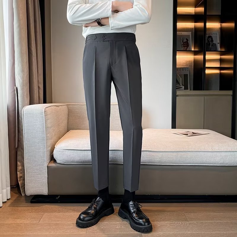 Young Gentlemen's Dress Pants - Casual Business Wear gents pants Distinguished Fine Apparel Gray 28