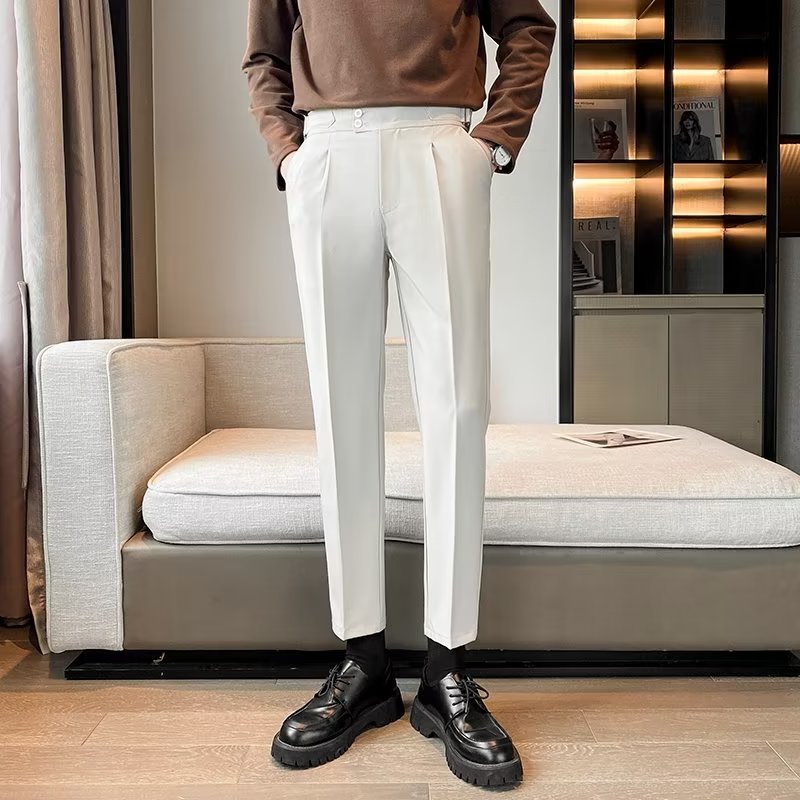 Young Gentlemen's Dress Pants - Casual Business Wear gents pants Distinguished Fine Apparel White 28
