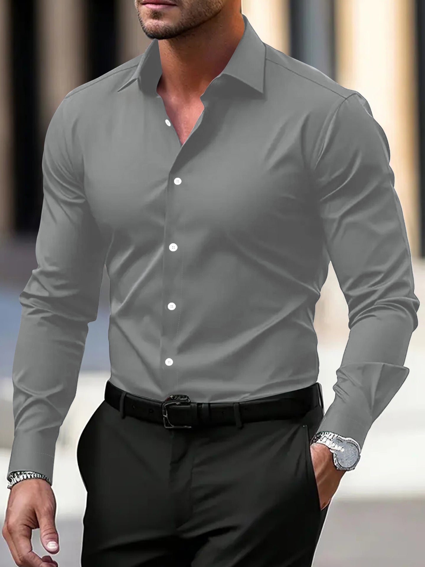 Men's Business Shirt Long Sleeved gents shirt Distinguished Fine Apparel