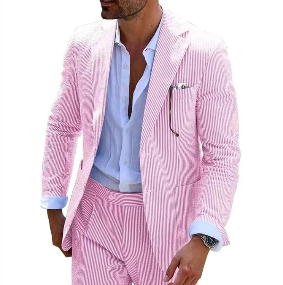 Men’s Two Piece Summer Suit – Lightweight Elegance for the Modern Gentleman gents suit Distinguished Fine Apparel