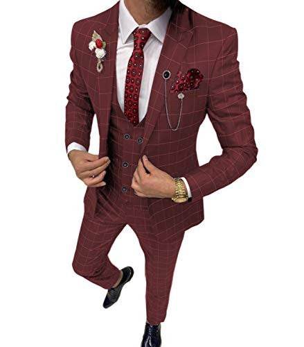 Classic Gentlemens Versatile Lattice Three-piece Suit gents suit Distinguished Fine Apparel