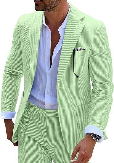Men’s Two Piece Summer Suit – Lightweight Elegance for the Modern Gentleman gents suit Distinguished Fine Apparel Green 5XL
