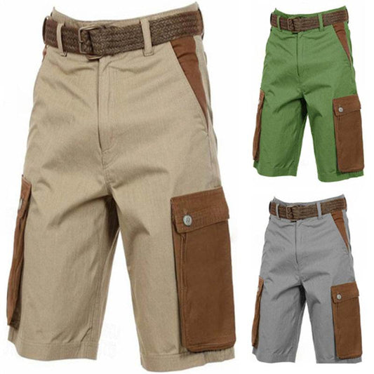Men's Vintage Linen Multi-pocket Workwear Breathable Straight Shorts gents pants Distinguished Fine Apparel