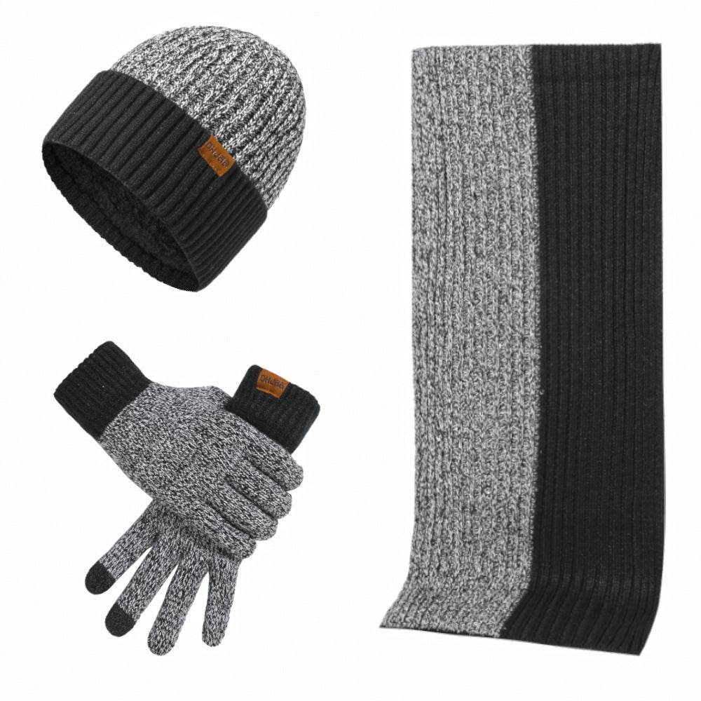 Lady's and Gent's Warm Hat Scarf Gloves Set, Knitted Offering a Warm Winter ladys skafs Distinguished Fine Apparel
