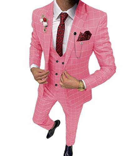 Classic Gentlemens Versatile Lattice Three-piece Suit gents suit Distinguished Fine Apparel