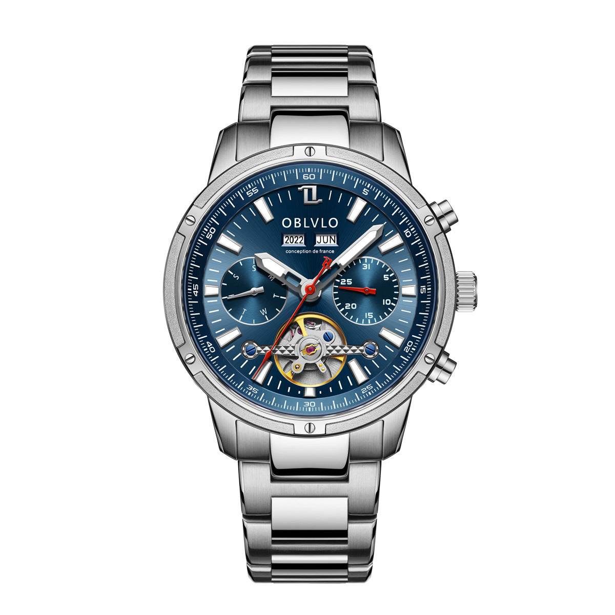 Gentlemen's Multi-functional Hollowed Timepiece gents watches Distinguished Fine Apparel