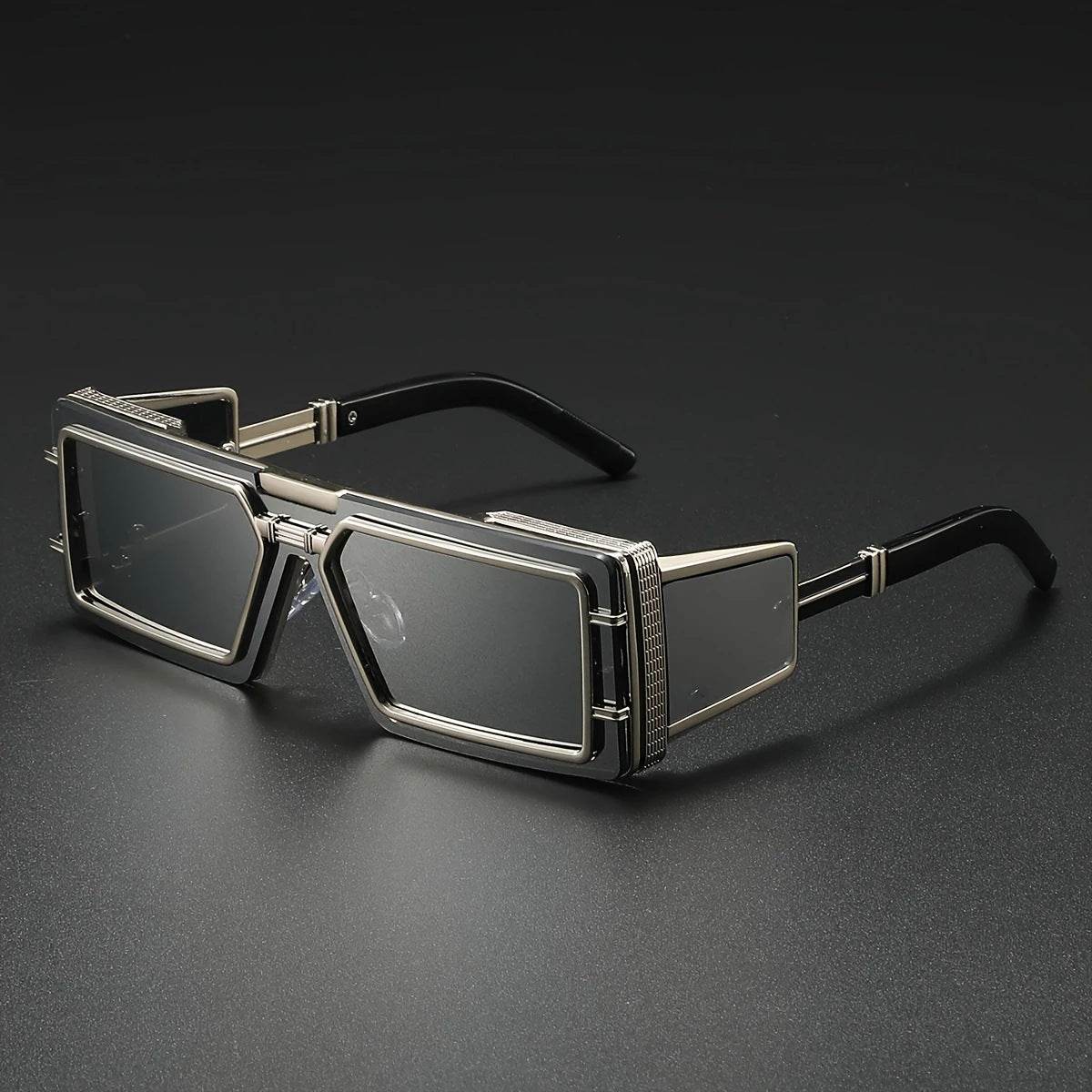 Future Technology High-end Eccentric Sunglasses unisex sunglasses Distinguished Fine Apparel Silver Frame White Mercury