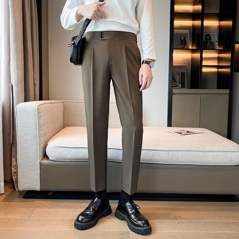 Young Gentlemen's Dress Pants - Casual Business Wear gents pants Distinguished Fine Apparel Brown 28