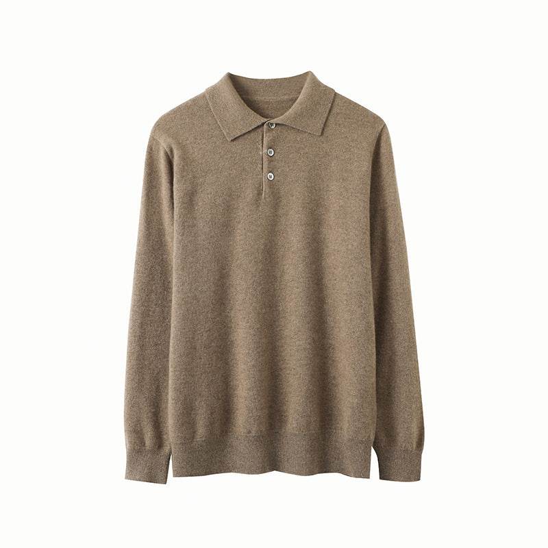 Pure Cashmere Men's Polo Shirt - Pullover Sweater cashmere men's top Distinguished Fine Apparel