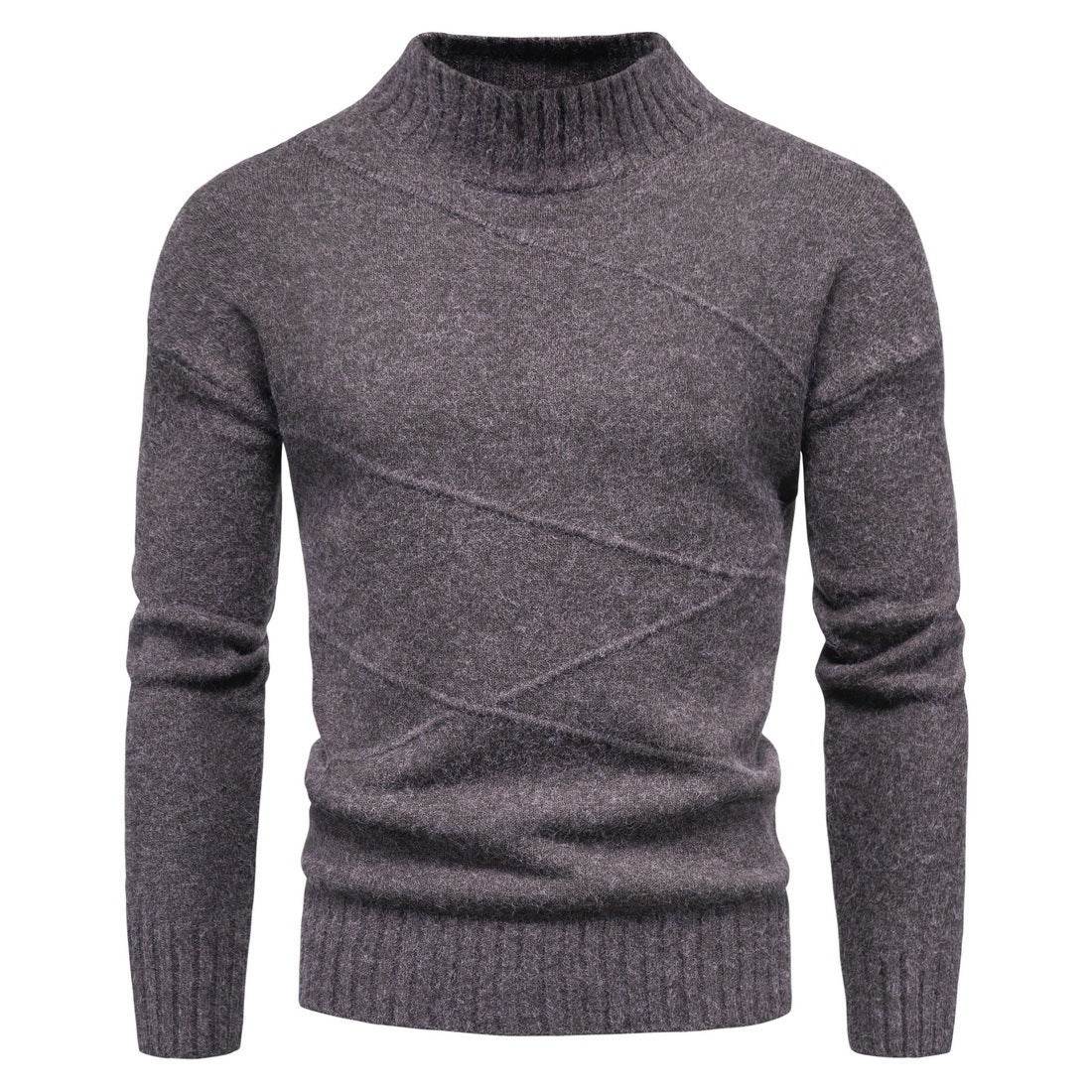 Autumn And Winter New Solid Color Pullover Men's Sweater gents top Distinguished Fine Apparel Coffee M