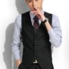 Men's Suit Vest - Slim Formal or Casual Wear mens vest Distinguished Fine Apparel Black 2XL