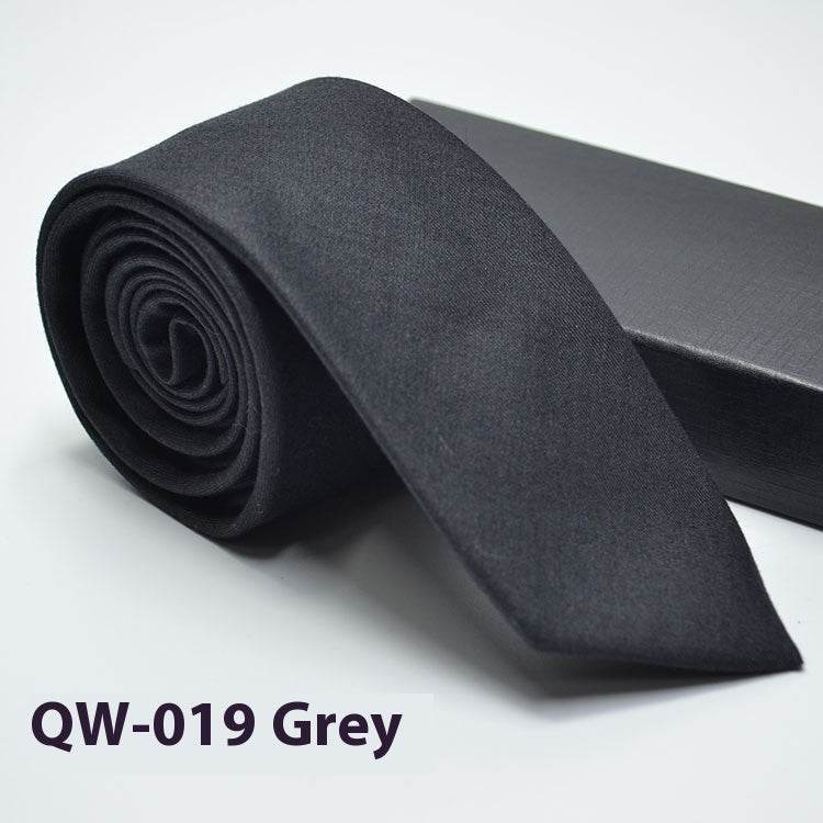 Mens Tie Super Narrow Wool-like Elegant Business Wear gent's ties Distinguished Fine Apparel 019 Gray