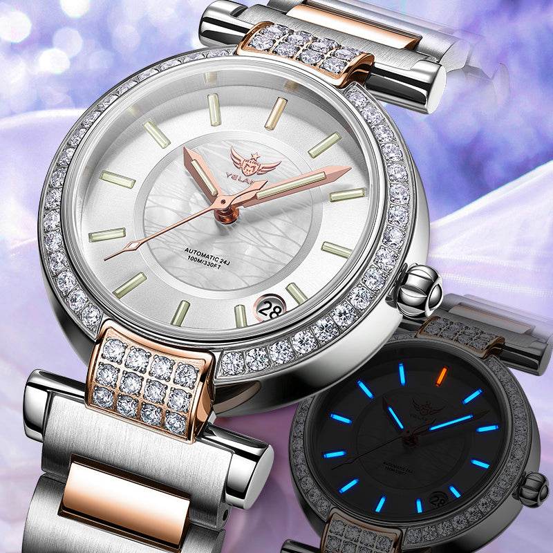 40% Off Elegant Distinctive Taste - Women's Full Automatic Waterproof Mechanical Timepiece ladys watch Distinguished Fine Apparel Steel Belt Rose Gold