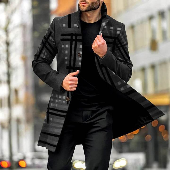 Men's Casual Woolen Mid-length Coat - Latest Fashion gents jacket Distinguished Fine Apparel