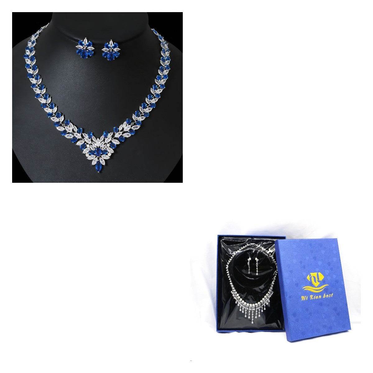 Fashion Ice Flower Zircon Jewelry Set - Sparkling Beauty with a Frosted Touch jewelry set Distinguished Fine Apparel Royal With box
