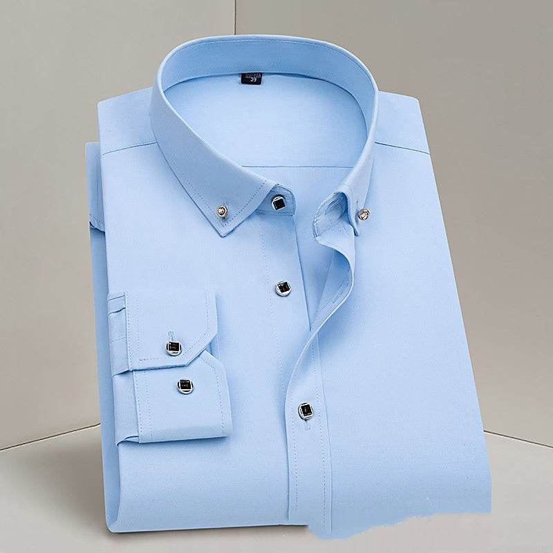 Business Formal Wear Men's Shirt Professional men's shirt Distinguished Fine Apparel Blue 38