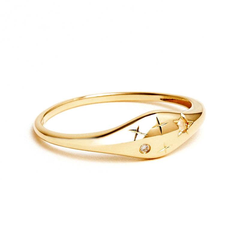 Women's Diamond Ring - Fashionable, stylish, sleek ladys ring Distinguished Fine Apparel Gold Gemini No.6