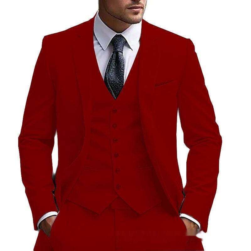 Gentlemen's European And American Style Plus Size Foreign Trade Three-piece Suit gents suit Distinguished Fine Apparel