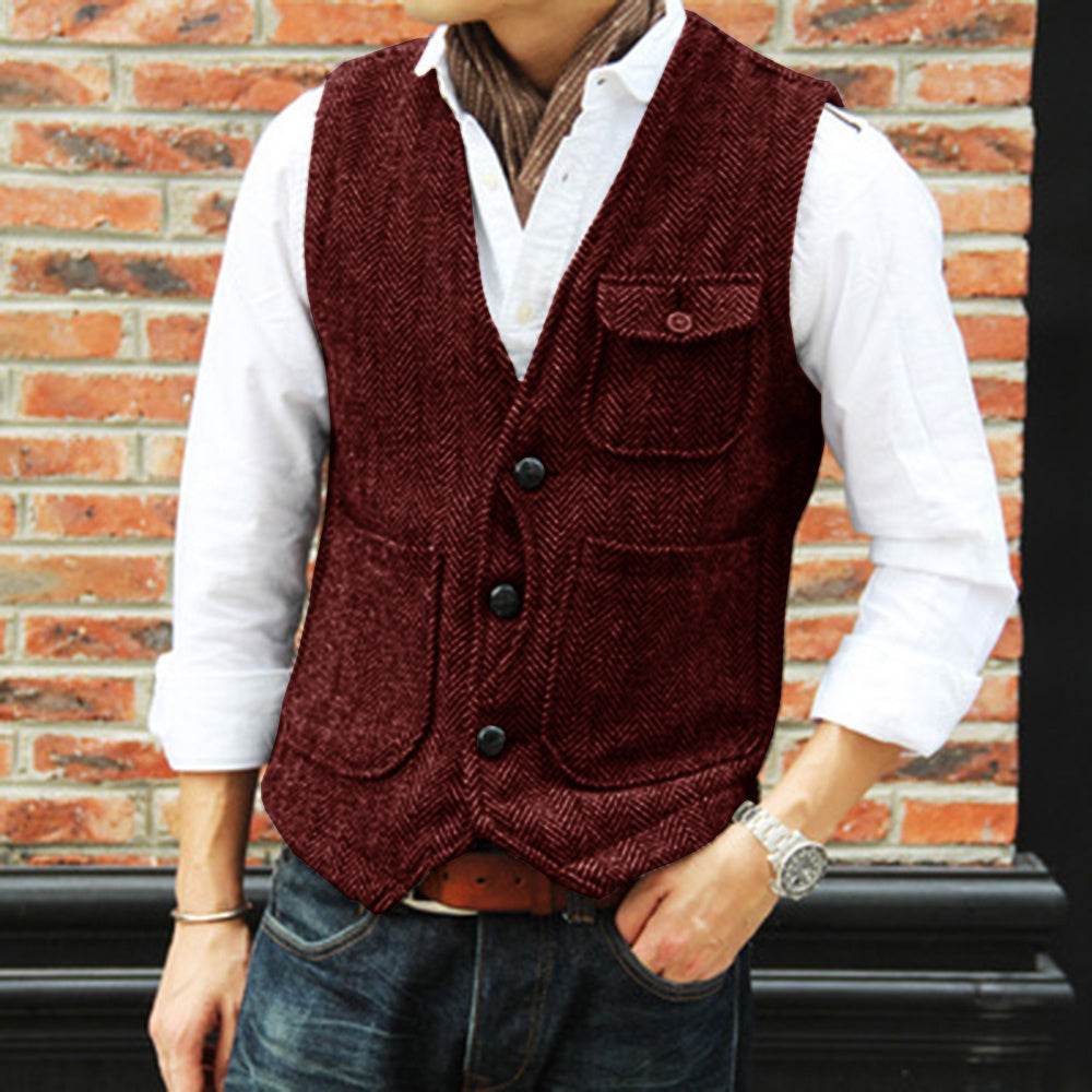 Herringbone Men's Suit Vest Vest mens vest Distinguished Fine Apparel