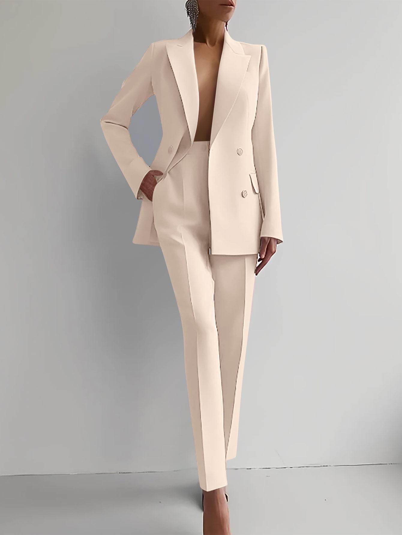 Women's Professional Business Style Suit - Elegant, proactive Look ladys suit Distinguished Fine Apparel Apricot L