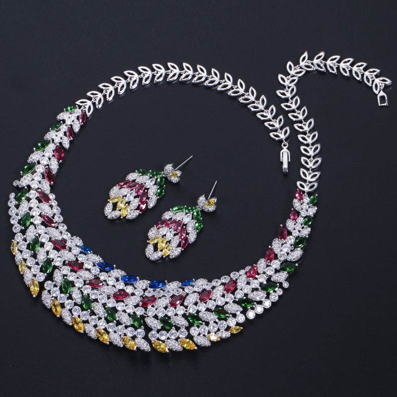 Bridal Wedding Jewelry Set – European & American-Inspired Glamour jewelry set Distinguished Fine Apparel Multicolour